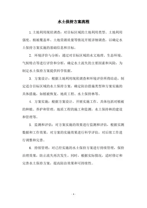 水土保持方案流程