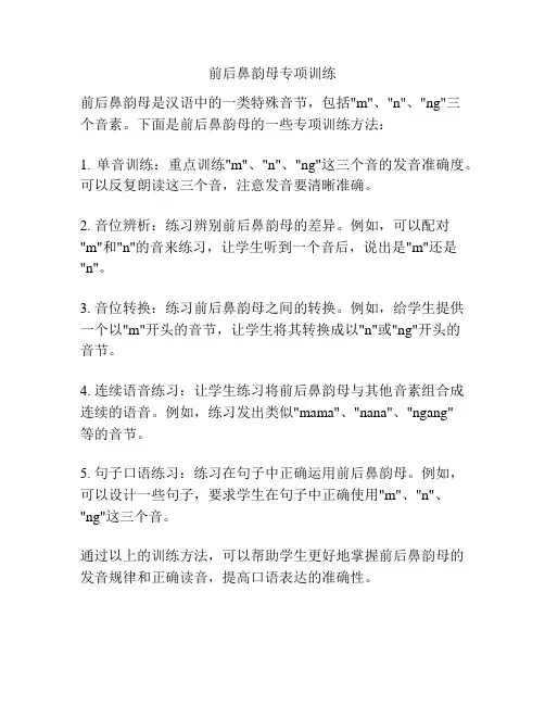 前后鼻韵母专项训练