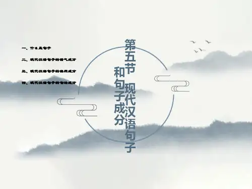 现代汉语  第五节 现代汉语句子和句子成分