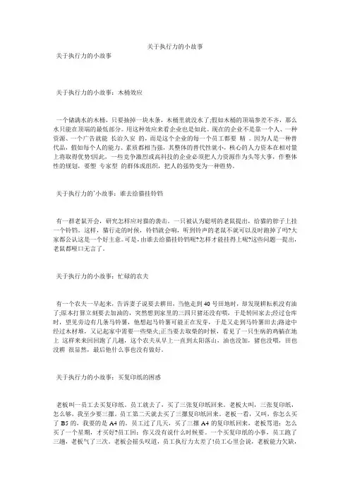 关于执行力的小故事