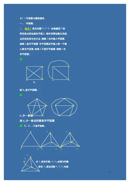 故K5少一条边的图是可平面图例K5K33不是平面图