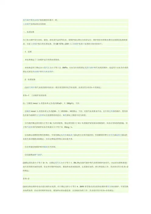 蒸汽锅炉和热水锅炉的检测项目都不一样