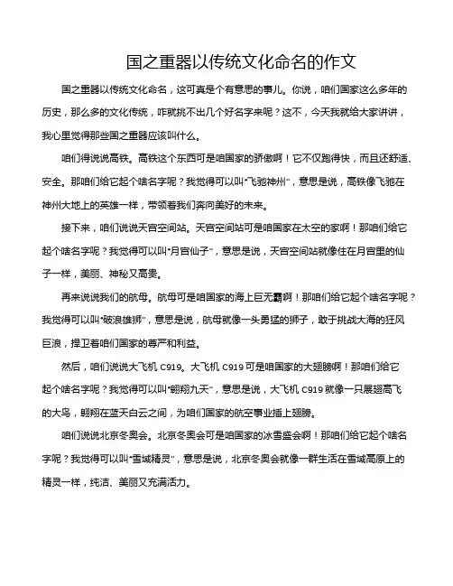 国之重器以传统文化命名的作文