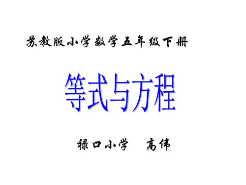 小学五年级数学下册《等式与方程》PPT