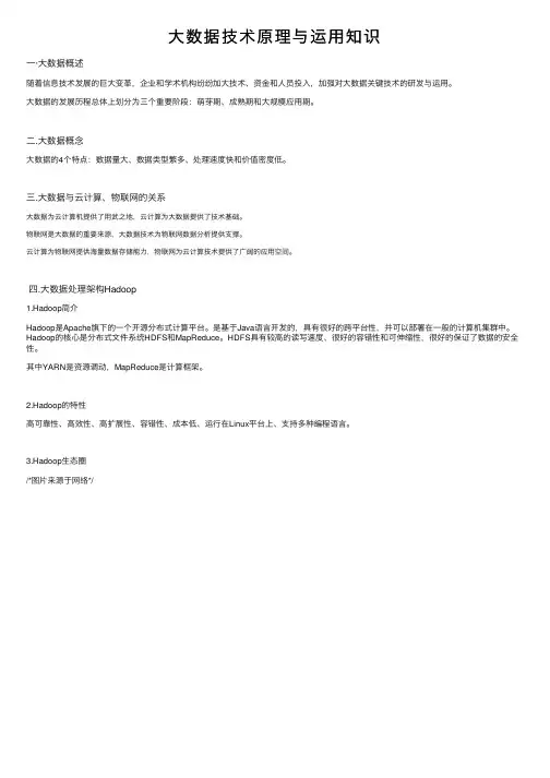 大数据技术原理与运用知识