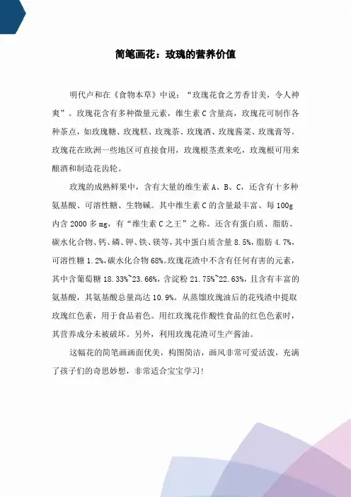 简笔画花：玫瑰的营养价值