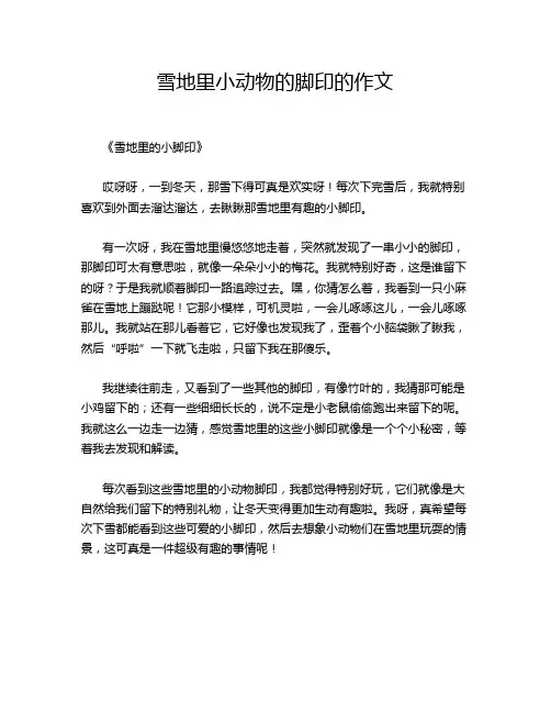雪地里小动物的脚印的作文