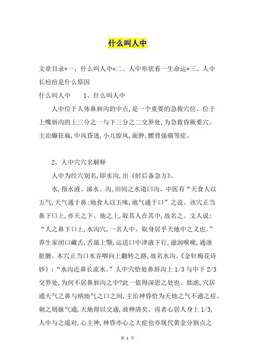 什么叫人中