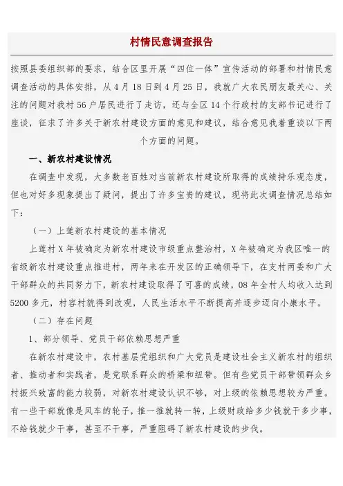 村情民意调查报告