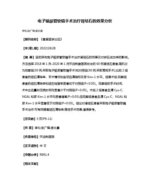 电子输尿管软镜手术治疗肾结石的效果分析