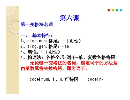 医药拉丁语(第一变格法名词、制剂类药物命名法)