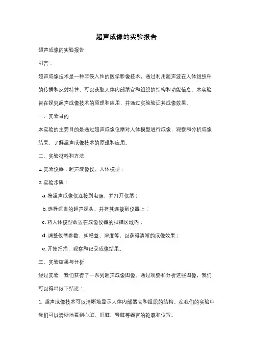 超声成像的实验报告