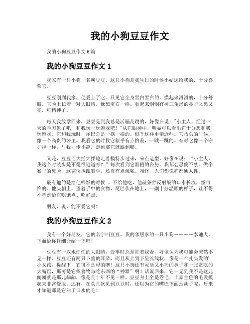 我的小狗豆豆作文