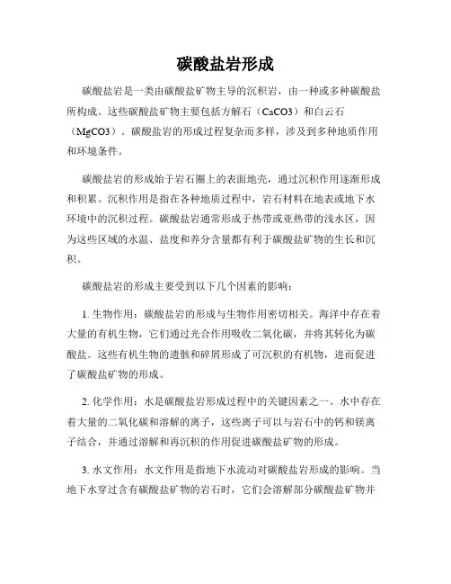 碳酸盐岩形成