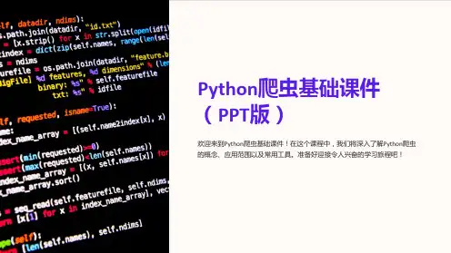 Python爬虫基础课件(PPT版)