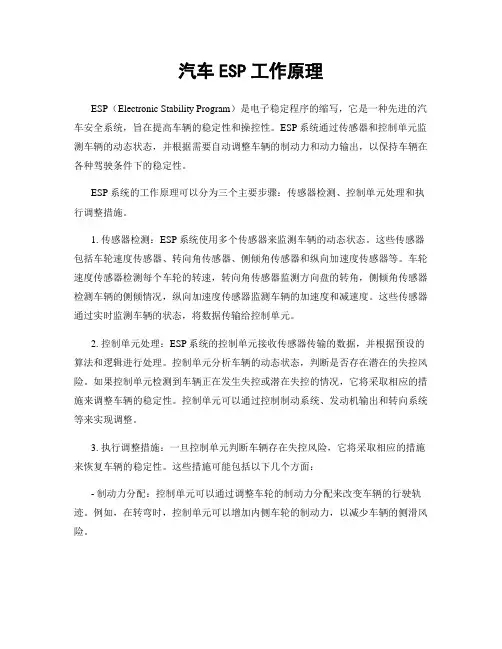汽车ESP工作原理