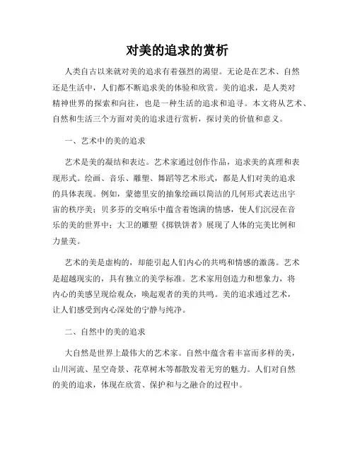 对美的追求的赏析