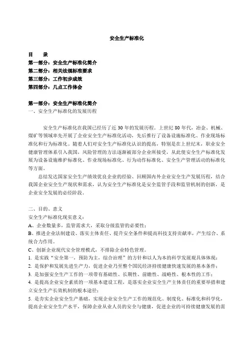 安全生产标准化建设(讲义)