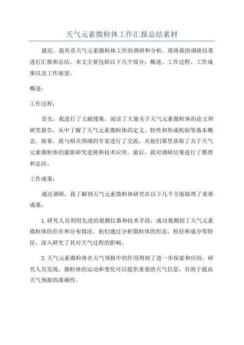 天气元素微粒体工作汇报总结素材