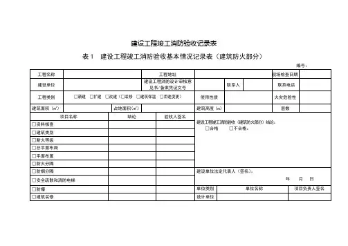 消防验收记录表