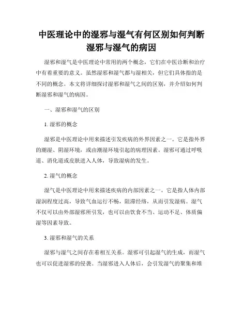 中医理论中的湿邪与湿气有何区别如何判断湿邪与湿气的病因