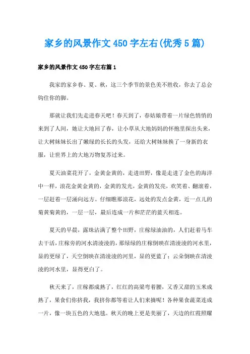家乡的风景作文450字左右(优秀5篇)