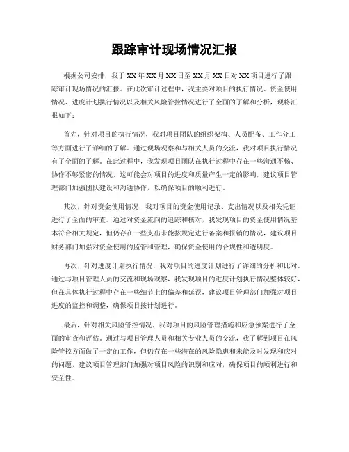 跟踪审计现场情况汇报