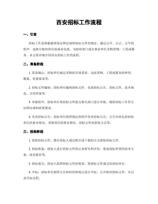 西安招标工作流程