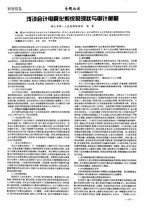 浅谈会计电算化系统的现状与审计策略