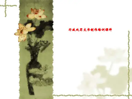 行政处罚文书制作培训课件
