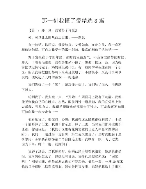 那一刻我懂了爱精选8篇