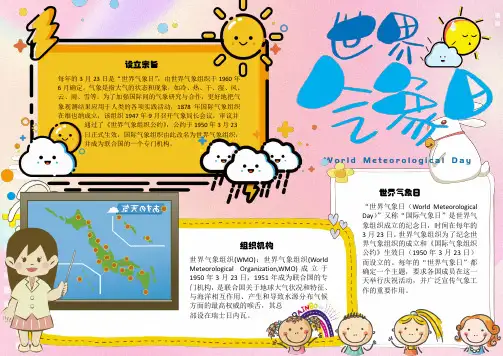 世界气象日成立小报word小报手抄报电子小报