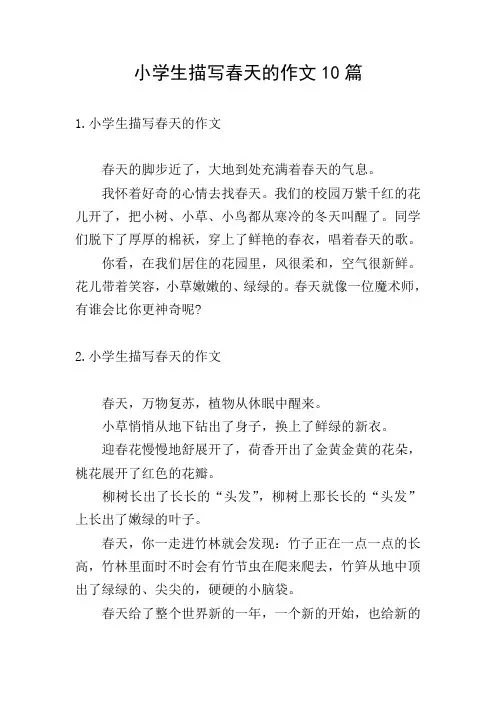 小学生描写春天的作文10篇