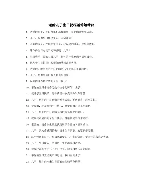 送给儿子生日祝福语简短精辟