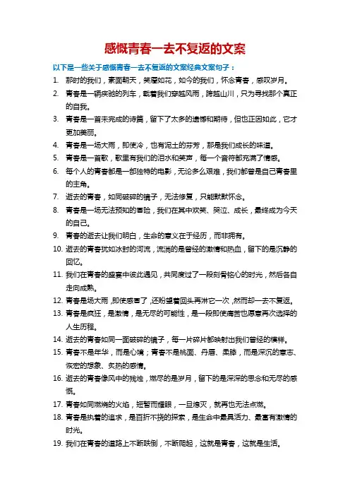 感慨青春一去不复返的文案