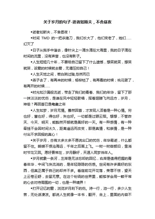 关于岁月的句子-逝者如斯夫，不舍昼夜