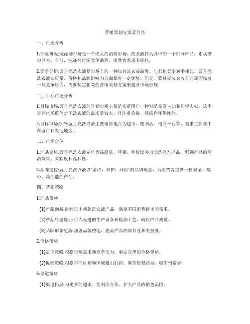 营销策划方案蓝月亮