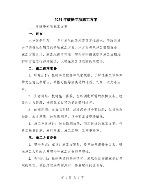 2024年破堤专项施工方案