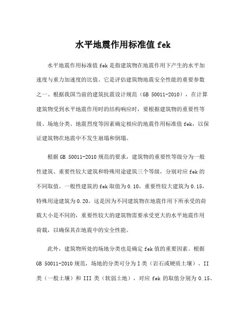水平地震作用标准值fek