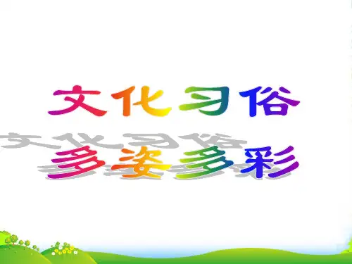 七年级政治上册 第十课第一框 文化习俗多姿多彩课件 苏教