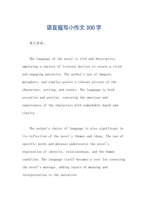 语言描写小作文300字
