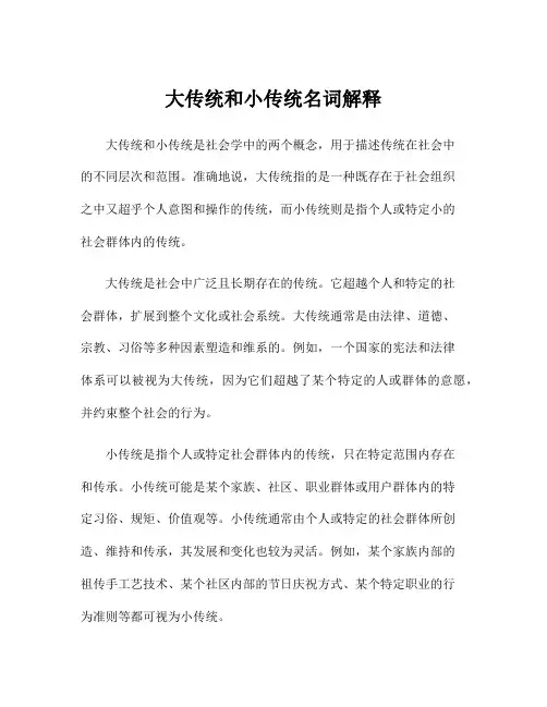 大传统和小传统名词解释