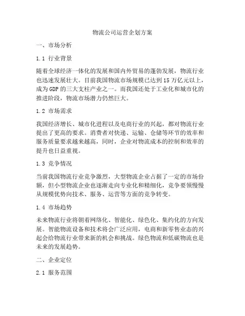 物流公司运营企划方案