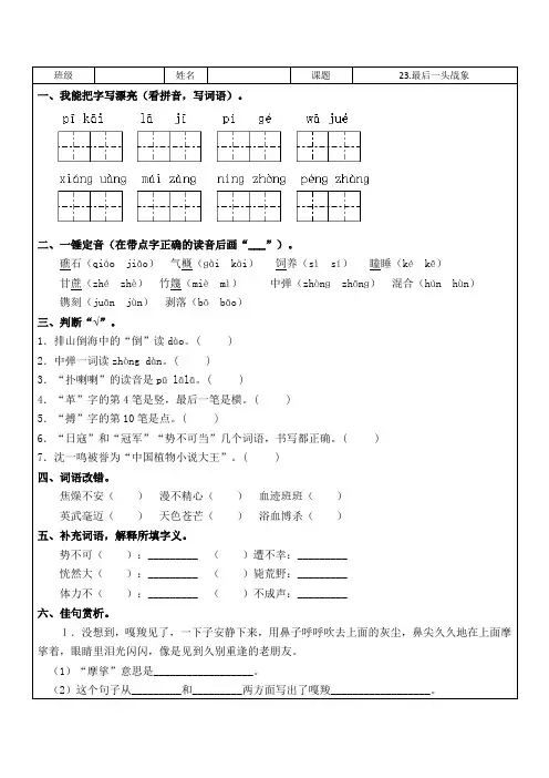 最后一头战象习题及答案.docx