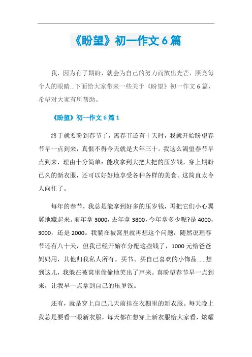 《盼望》初一作文6篇