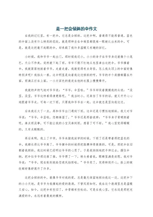 是一把会倾斜的伞作文
