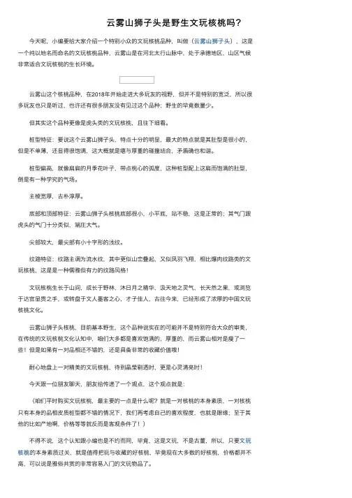 云雾山狮子头是野生文玩核桃吗？