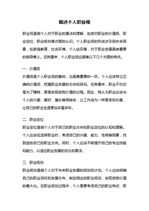 概述个人职业观