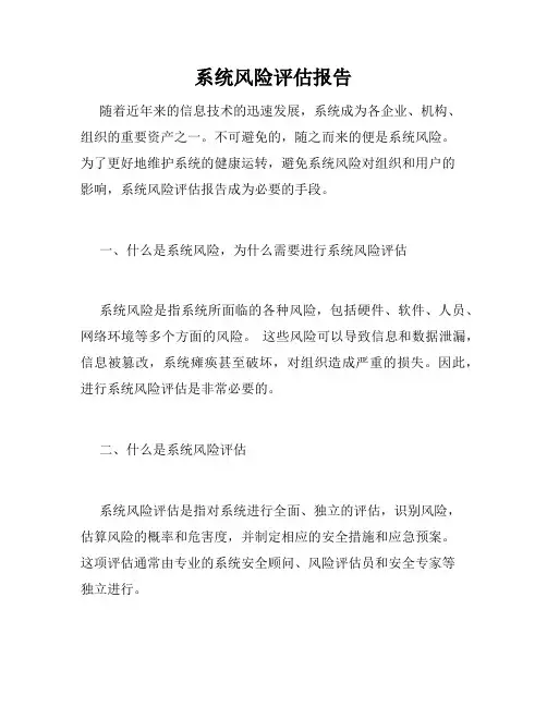 系统风险评估报告