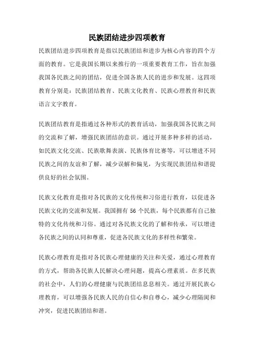 民族团结进步四项教育